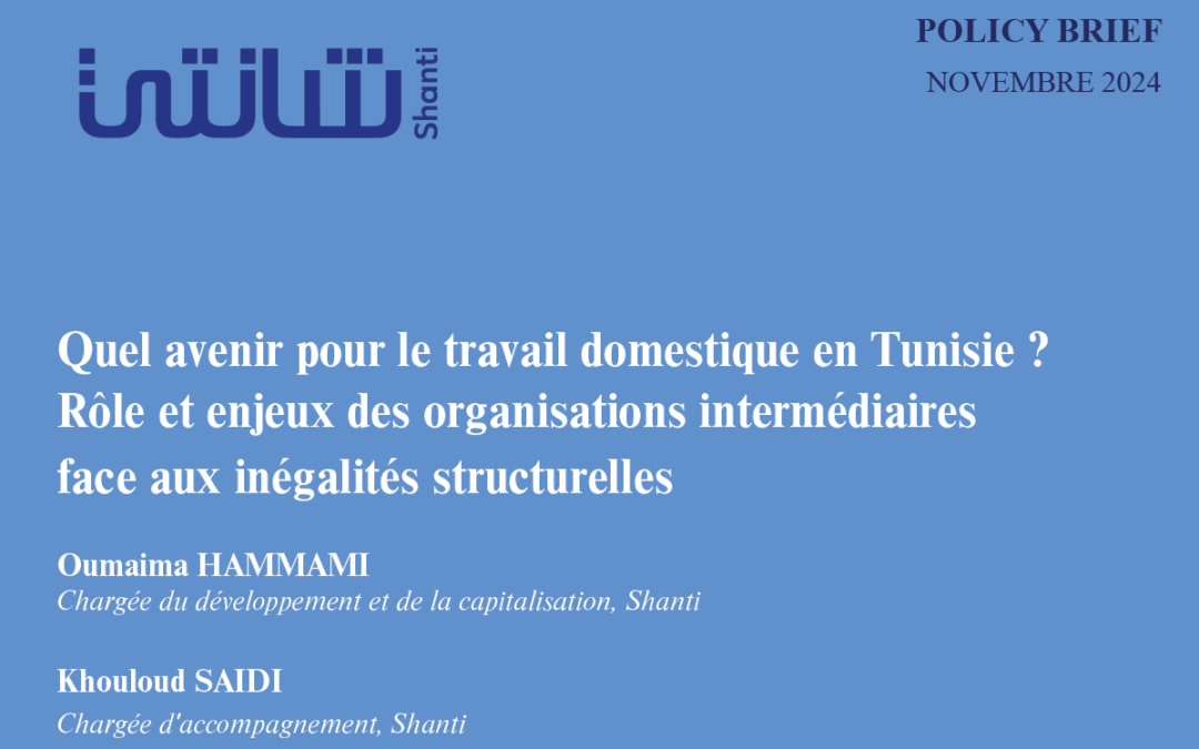 Quel avenir pour le travail domestique en Tunisie ? Rôle et enjeux des organisations intermédiaires face aux inégalités structurelles.