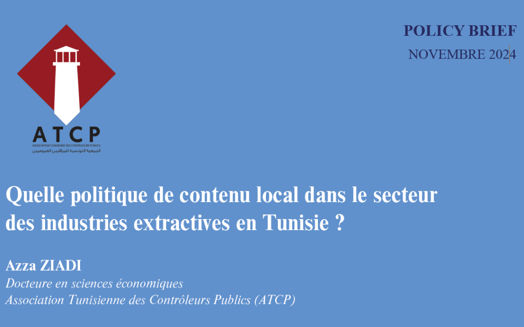 Quelle politique de contenu local dans le secteur des industries extractives en Tunisie ?